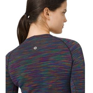 🦄NWT Lululemon Swiftly Tech Long Sleeve 2.0 in black/rainbow 🌈size 12